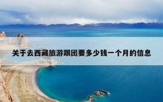 关于去西藏旅游跟团要多少钱一个月的信息