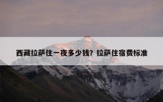 西藏拉萨住一夜多少钱？拉萨住宿费标准