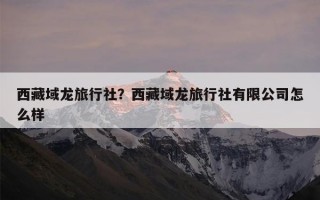 西藏域龙旅行社？西藏域龙旅行社有限公司怎么样