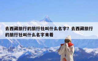 去西藏旅行的旅行社叫什么名字？去西藏旅行的旅行社叫什么名字来着