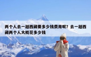 两个人去一趟西藏要多少钱费用呢？去一趟西藏两个人大概花多少钱