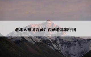 老年人报团西藏？西藏老年旅行团