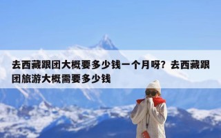 去西藏跟团大概要多少钱一个月呀？去西藏跟团旅游大概需要多少钱