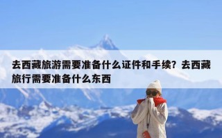 去西藏旅游需要准备什么证件和手续？去西藏旅行需要准备什么东西
