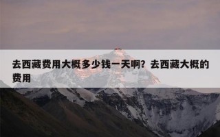 去西藏费用大概多少钱一天啊？去西藏大概的费用