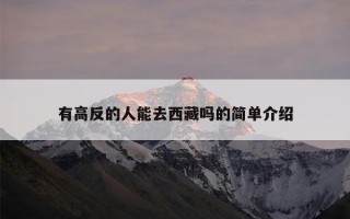 有高反的人能去西藏吗的简单介绍