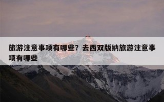 旅游注意事项有哪些？去西双版纳旅游注意事项有哪些