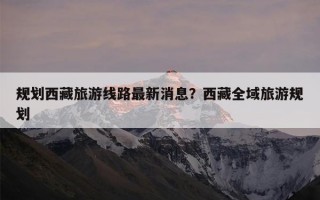 规划西藏旅游线路最新消息？西藏全域旅游规划
