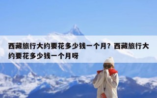 西藏旅行大约要花多少钱一个月？西藏旅行大约要花多少钱一个月呀