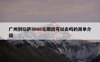 广州到拉萨3000元跟团可以去吗的简单介绍
