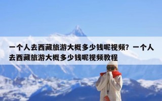 一个人去西藏旅游大概多少钱呢视频？一个人去西藏旅游大概多少钱呢视频教程