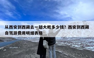 从西安到西藏去一趟大概多少钱？西安到西藏自驾游费用明细表格