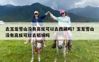 去玉龙雪山没有高反可以去西藏吗？玉龙雪山没有高反可以去稻城吗