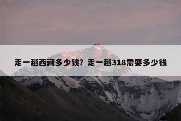 走一趟西藏多少钱?走一趟318需要多少钱